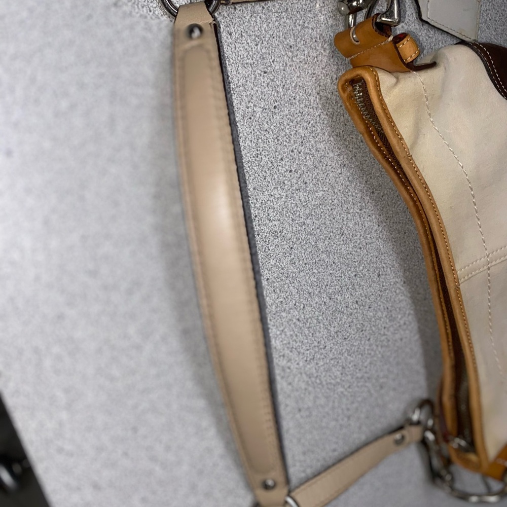 Coach Vintage Cream/Khaki Multi Small Shoulder Bag GUC - Picture 13 of 15